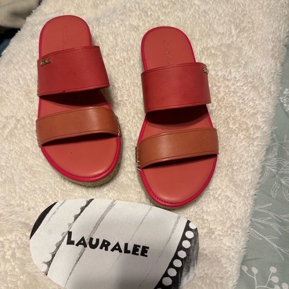 SOLD. Coach Pink Slides - Picture 1 of 7